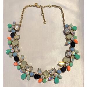 J.Crew Crystal Petal Party Statement Necklace 16"-19" Shimmery Floral STUNNING